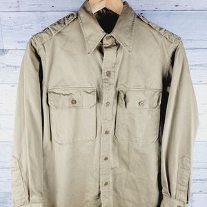 Vintage 1950s Khaki Shirt Fordham Clothing Co. Rare Excellent Condition size 15